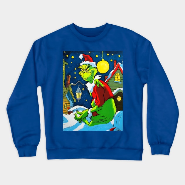 Grinchy Christmas Crewneck Sweatshirt by Rogue Clone